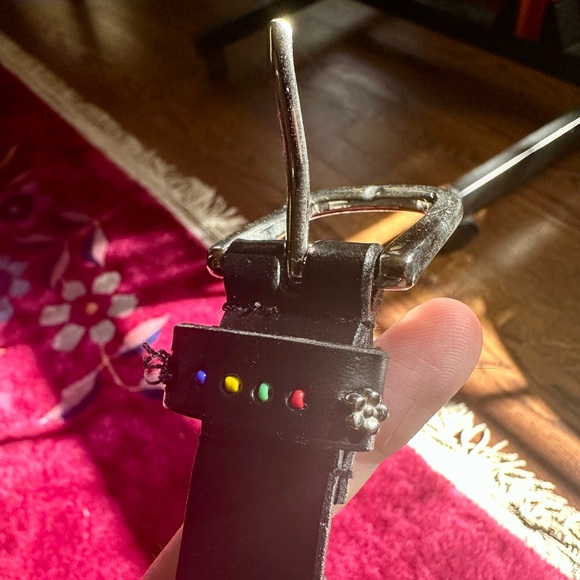 Embellished Black Leather Belt - Picture 4 of 7